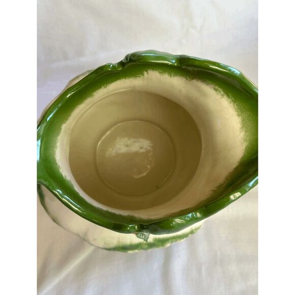 Vintage Iron Stone Wash Bowl/Basin and Vase/Pitcher Set White/Green - Picture 7 of 11